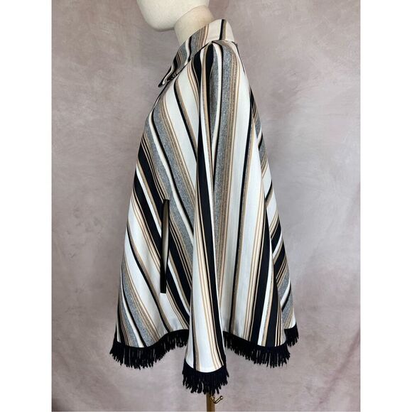 Vintage Striped Polyester Cape Poncho 1970s - Picture 4 of 7